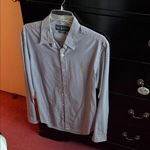 Polo by Ralph Lauren Navy and White Pinstripe Button-Down Shirt